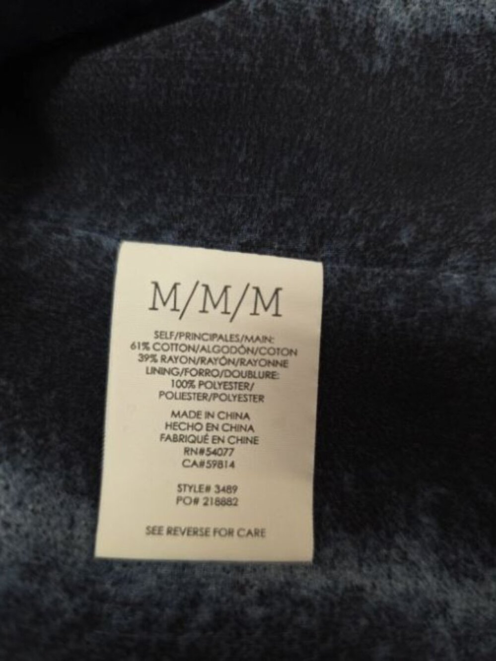 Cabi Entrance Midnight Velvet Blazer Jacket M Navy Statement Maximalist 3489 - Picture 10 of 12